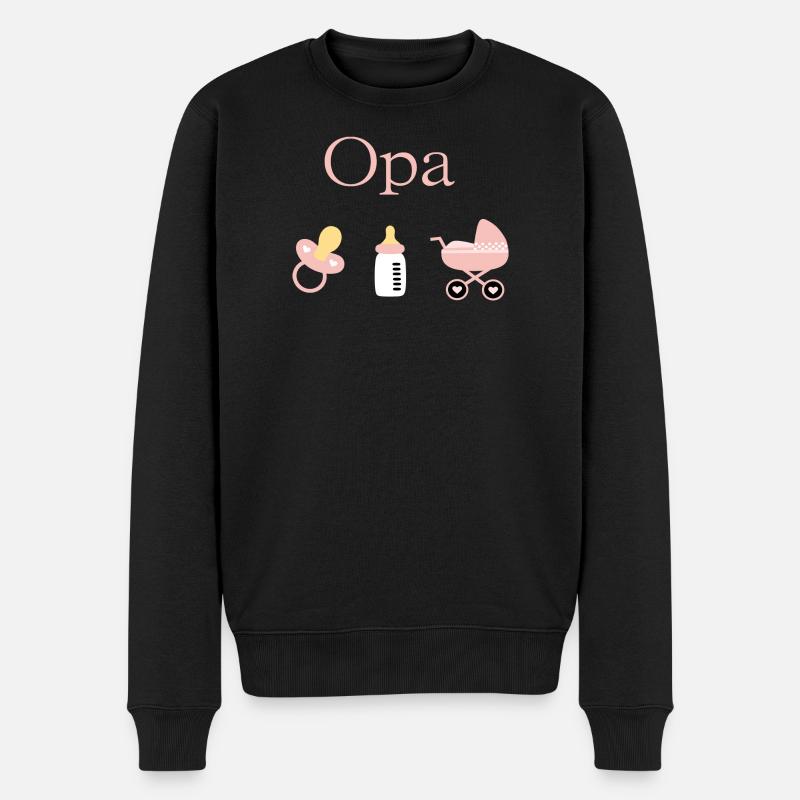 Opa 2026 Geburt Mädchen Vorlage personalisierbar - Männer Premium Bio Pullover - Schwarz