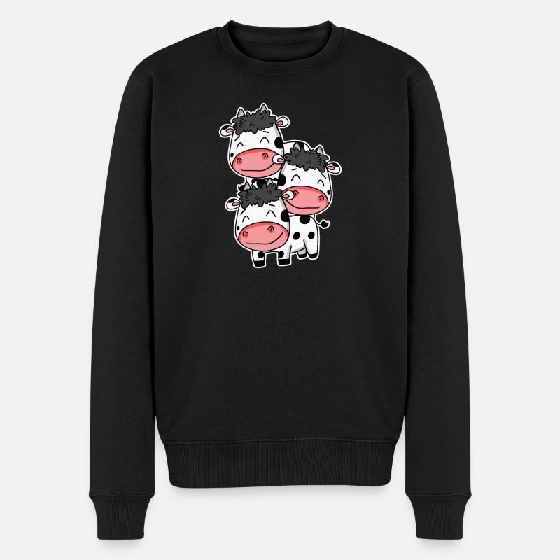 Vaches mignonnes - motif de vache - Pull Premium bio Homme - noir