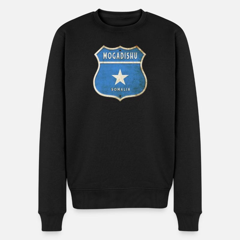 Mogadischu Somalia Wappen Flaggen Design - Männer Premium Bio Pullover - Schwarz