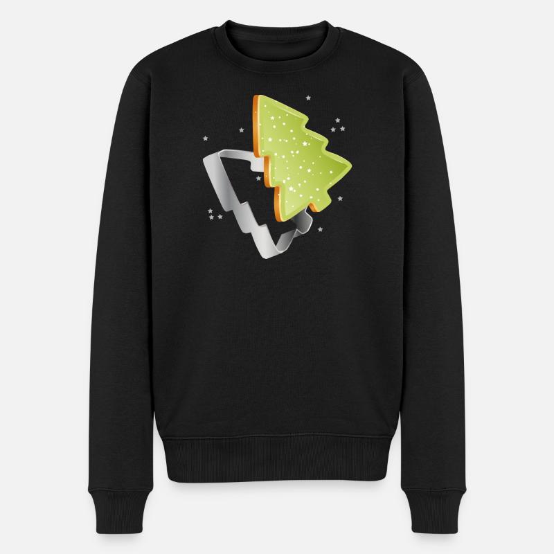 Tannenbaum Plätzchen mit grünen Zuckerguss - Männer Premium Bio Pullover - Schwarz