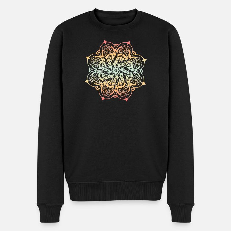 Mandala - Männer Premium Bio Pullover - Schwarz
