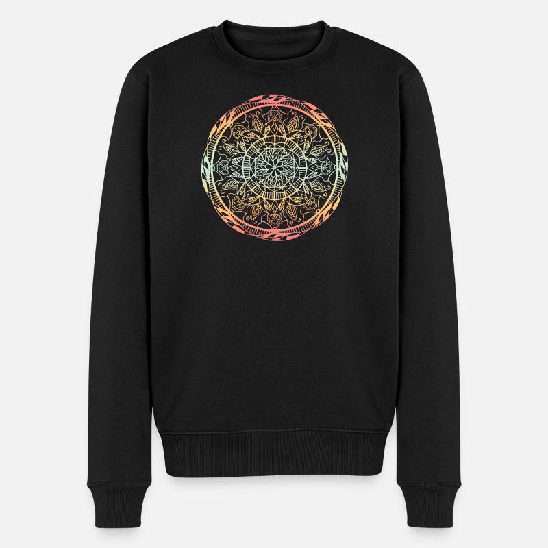 Mandala - Männer Premium Bio Pullover - Schwarz