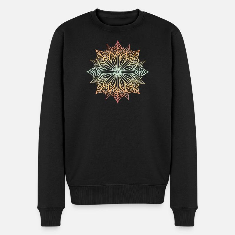 Mandala - Männer Premium Bio Pullover - Schwarz