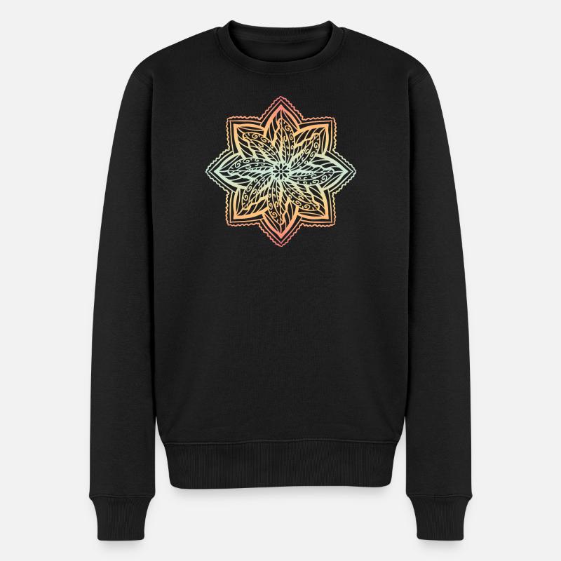 Mandala - Männer Premium Bio Pullover - Schwarz