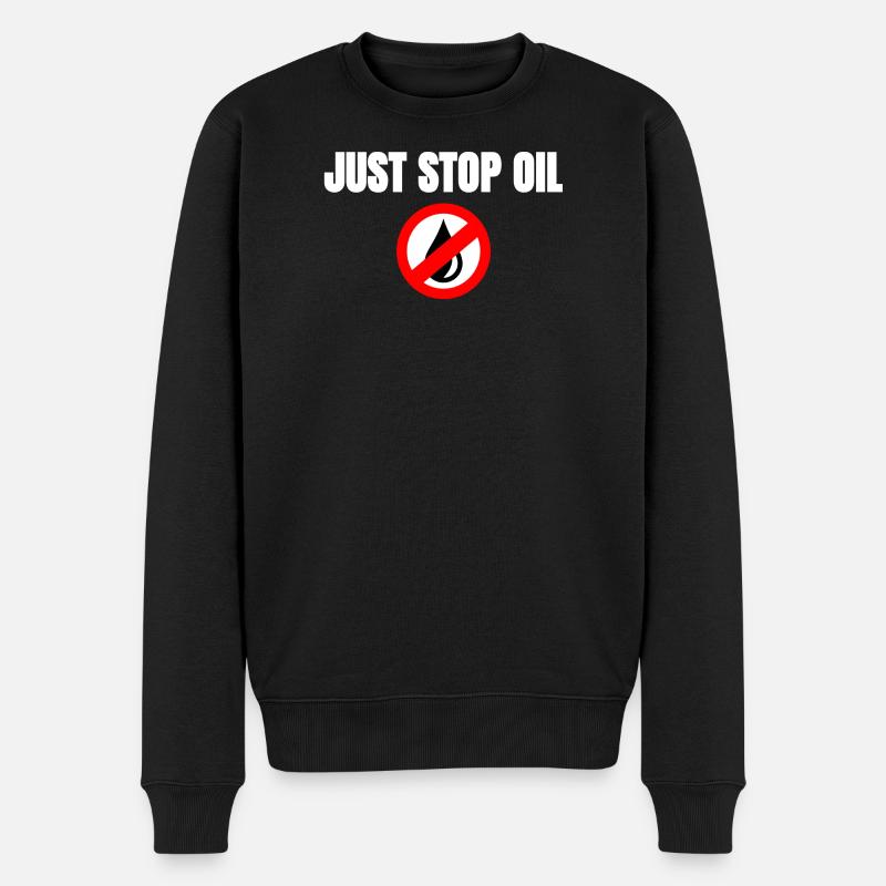 Just Stop Oil Symbol - Männer Premium Bio Pullover - Schwarz
