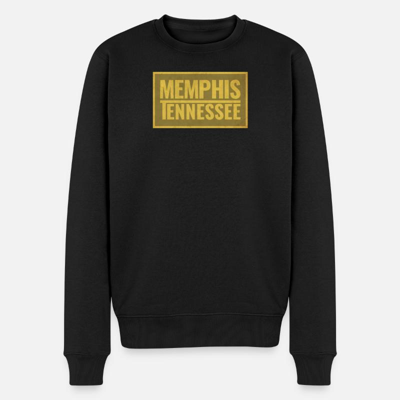 Memphis Tennessee Retro Schrift - Männer Premium Bio Pullover - Schwarz