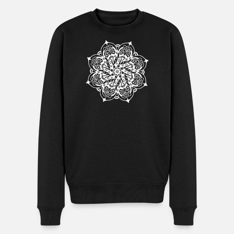 Mandala - Männer Premium Bio Pullover - Schwarz