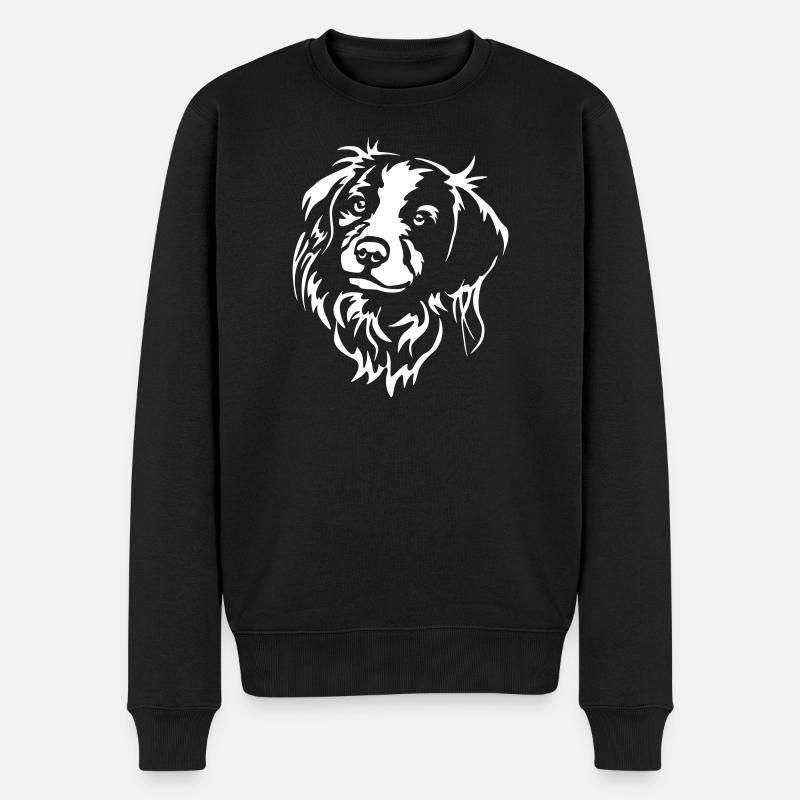 Kooikerhondje Head « Black Edition » - Pull Premium bio Homme - noir