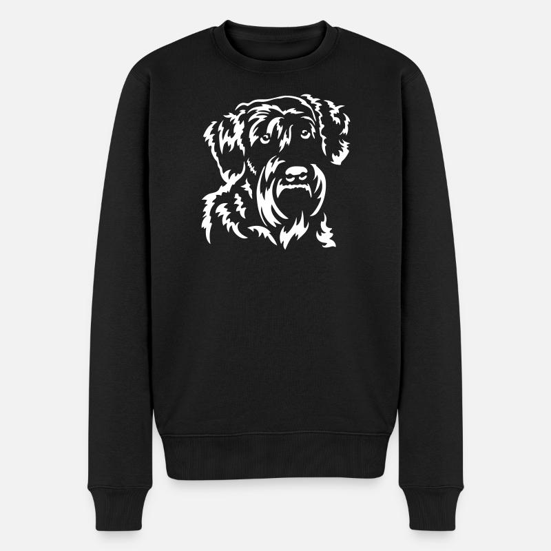 Schnauzer Kopf "Black Edition" - Männer Premium Bio Pullover - Schwarz