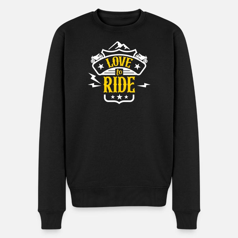 Liebe zum Reiten - Männer Premium Bio Pullover - Schwarz