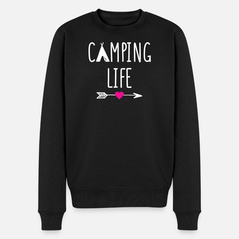 Campingleben - Männer Premium Bio Pullover - Schwarz