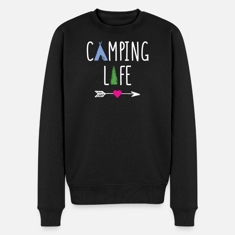 La vie en camping - Pull Premium bio Homme - noir