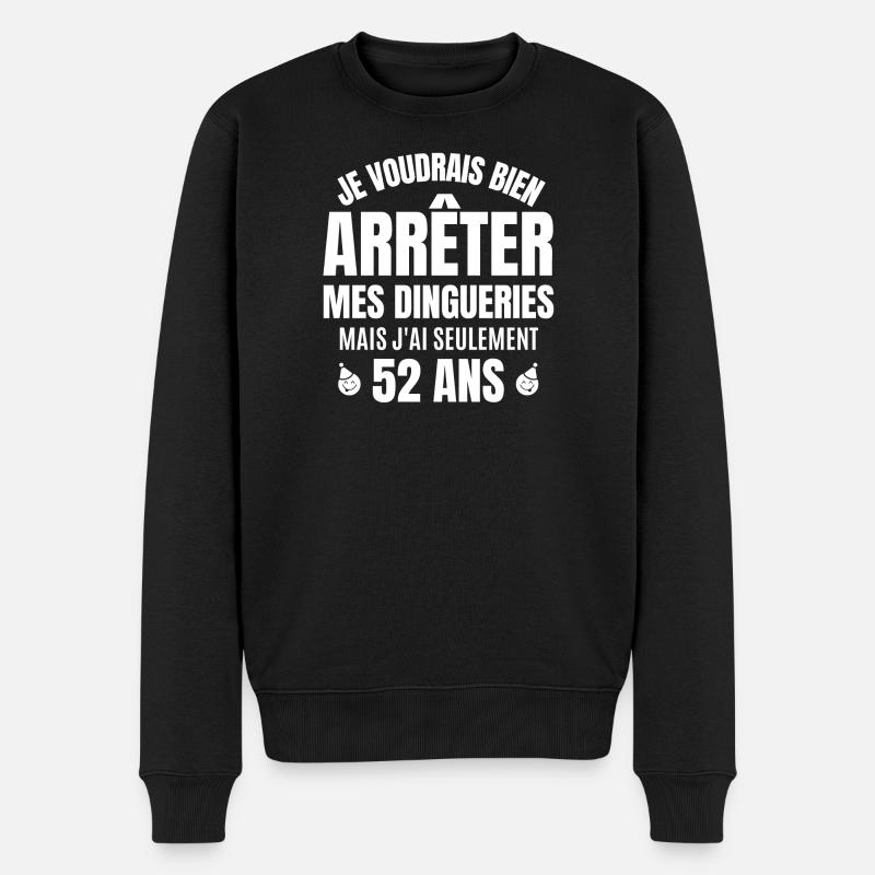 anniversaire 52 ans, anniversaire - Pull Premium bio Homme - noir
