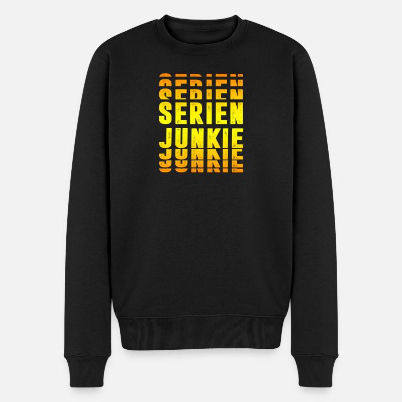 Serien Junkie - Männer Premium Bio Pullover - Schwarz