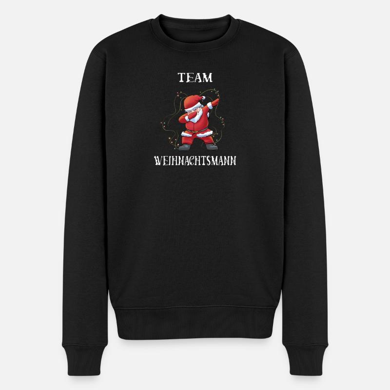 Team Weihnachtsmann - Männer Premium Bio Pullover - Schwarz
