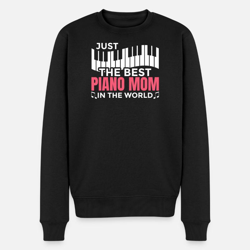 Klavier Mutter - Männer Premium Bio Pullover - Schwarz