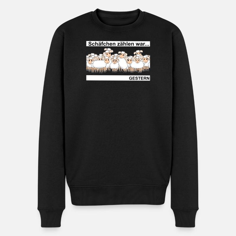 Schäfchen zählen - Männer Premium Bio Pullover - Schwarz