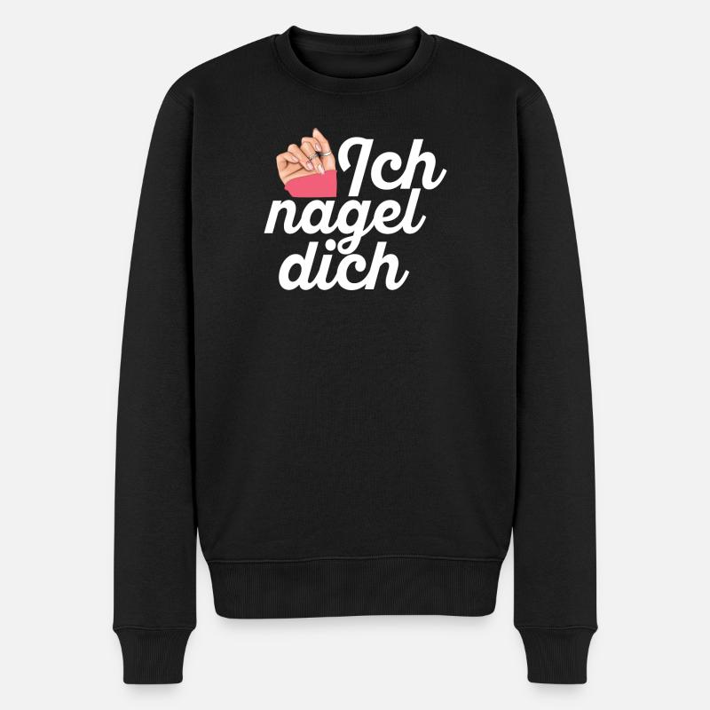 Ich Nagel Dich Nageldesignerin - Männer Premium Bio Pullover - Schwarz