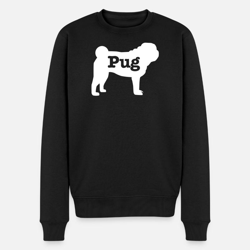 Mops - Männer Premium Bio Pullover - Schwarz