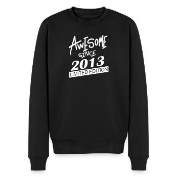 2013 - Jahrgang 2013 - Fantastisch seit 2013 - Männer Premium Bio Pullover - Schwarz - Vorne - Nico (187cm)