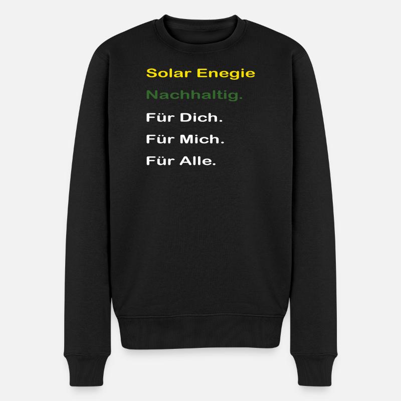 Solar Enegie für alle. Autarker Solarstrom Speiche - Männer Premium Bio Pullover - Schwarz
