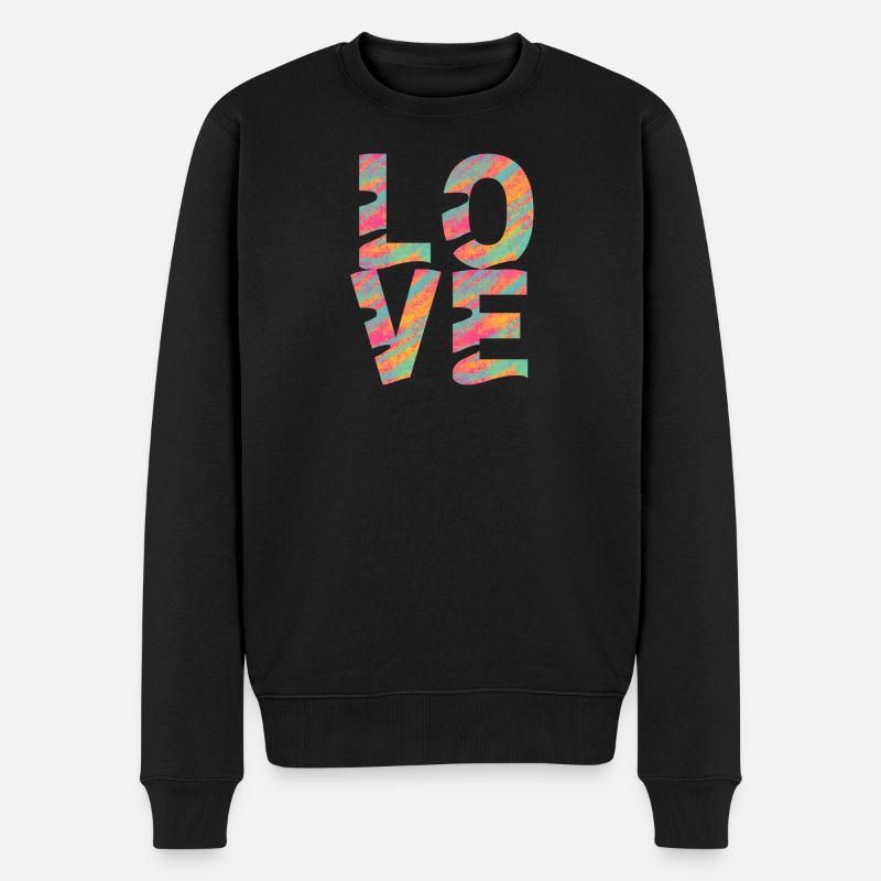 LIEBE - Männer Premium Bio Pullover - Schwarz