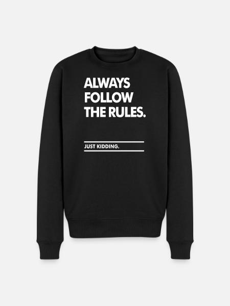 Follow the Rules - Men's Premium Organic Jumper - black