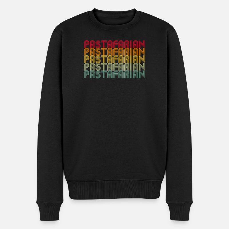 Regenbogen Schriftstapel Muster - Männer Premium Bio Pullover - Schwarz