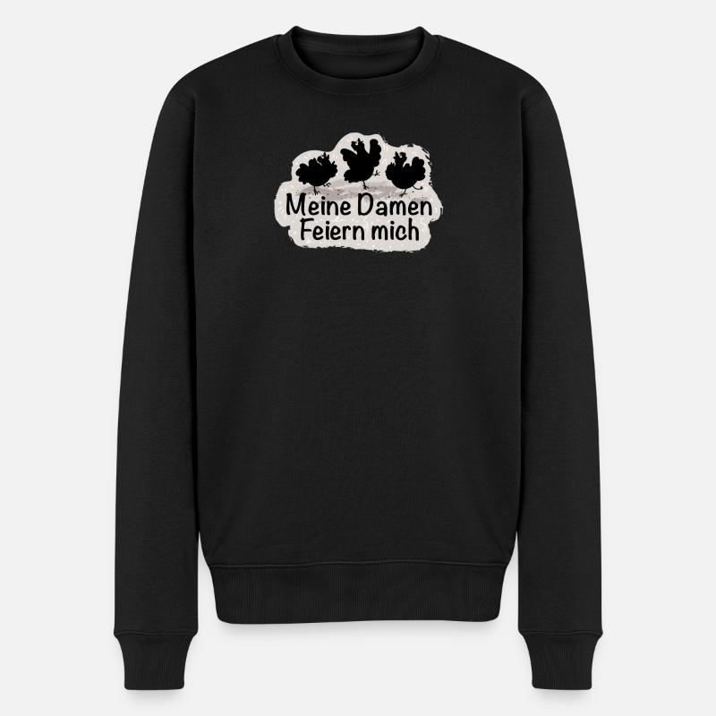 Meine Damen Feiern mich - Männer Premium Bio Pullover - Schwarz