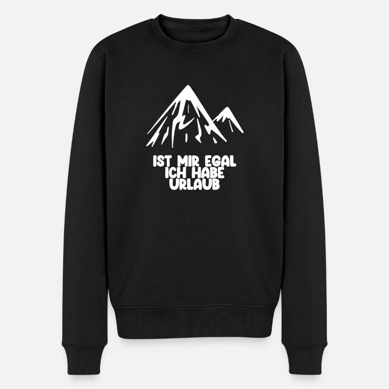Urlaub Spruch Berg Berge - Männer Premium Bio Pullover - Schwarz