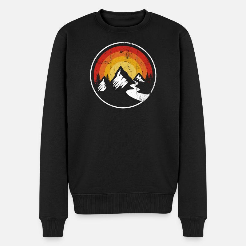 Sunset Summit Weg - Männer Premium Bio Pullover - Schwarz