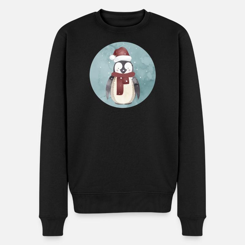 pingouin mignon du Père Noël pour Noël - Pull Premium bio Homme - noir