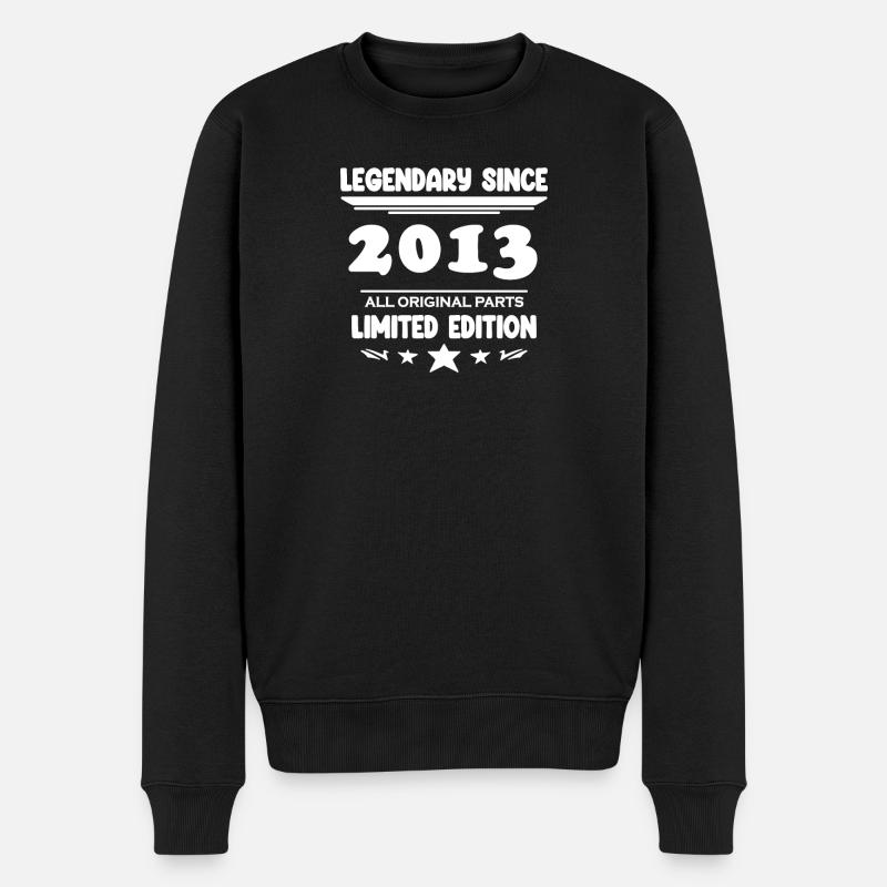 2013 - Jahrgang 2013 - Baujahr 2013 - Männer Premium Bio Pullover - Schwarz