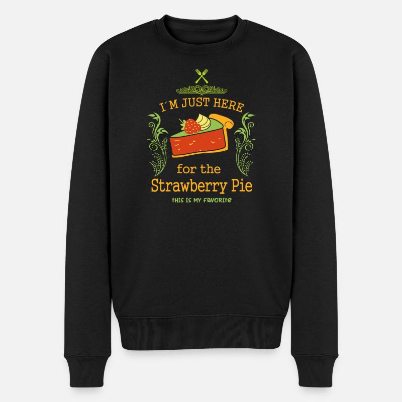 Erdbeerkuchen Liebhaber - Männer Premium Bio Pullover - Schwarz