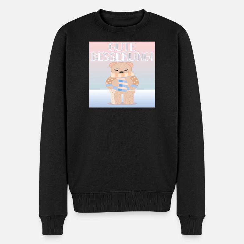 Gute Besserung - KINDER FIEBER - Männer Premium Bio Pullover - Schwarz