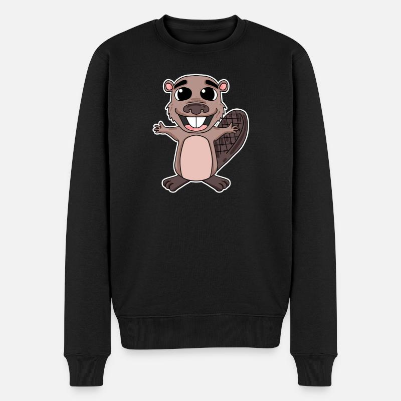 Beaver rongeur animal - Pull Premium bio Homme - noir