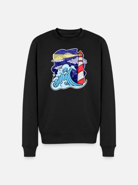 Lighthouse Coast Sea Sea - Men's Premium Organic Jumper - black