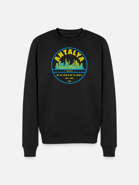 Antalya Skyline Badge Turkey - Men's Premium Organic Jumper - black