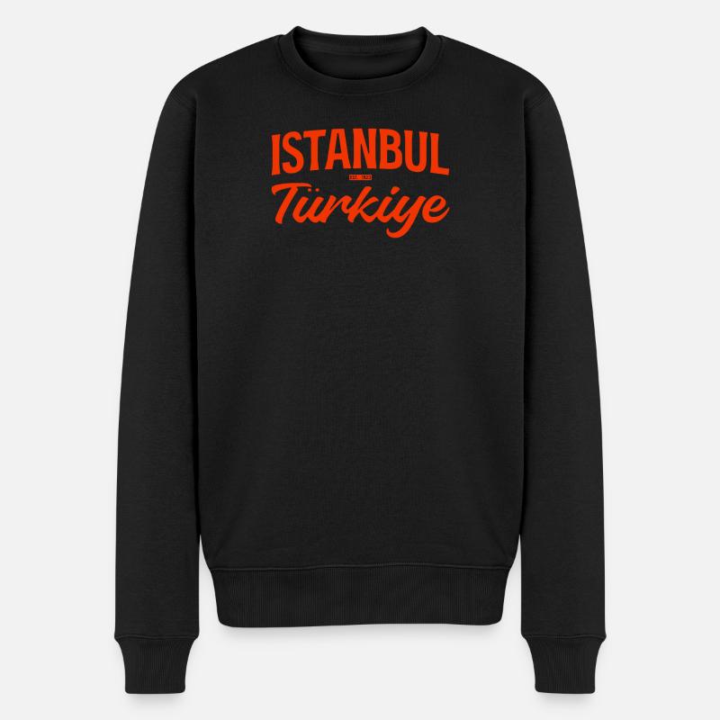Istanbul Türkiye Script Typo - Männer Premium Bio Pullover - Schwarz