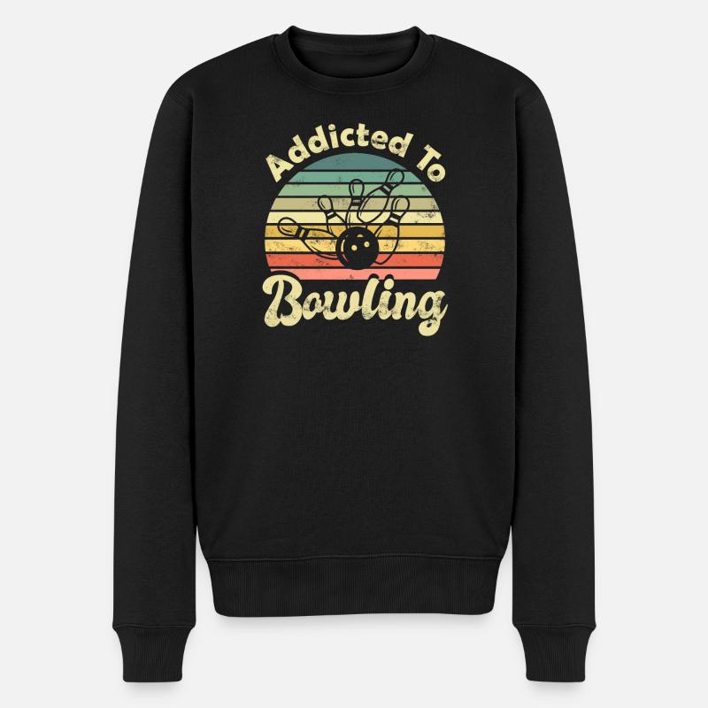 Bowling Bowlen - Männer Premium Bio Pullover - Schwarz