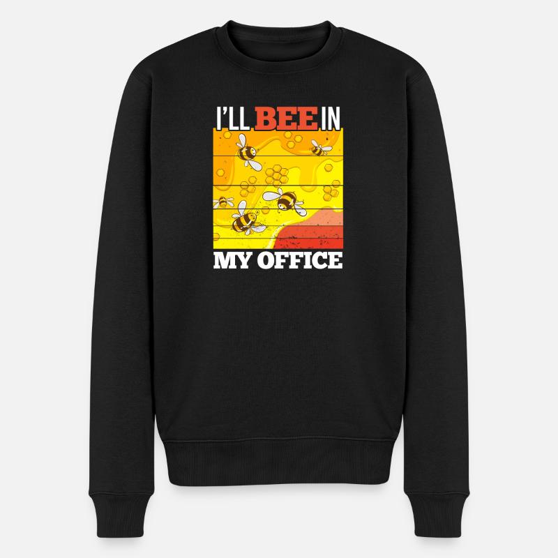 I'll BEE IN MY OFFICE - Männer Premium Bio Pullover - Schwarz