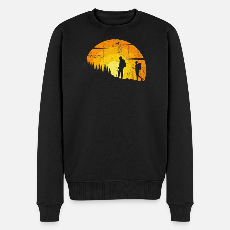 Silhouettes du Sentier du Coucher de Soleil - Pull Premium bio Homme - noir