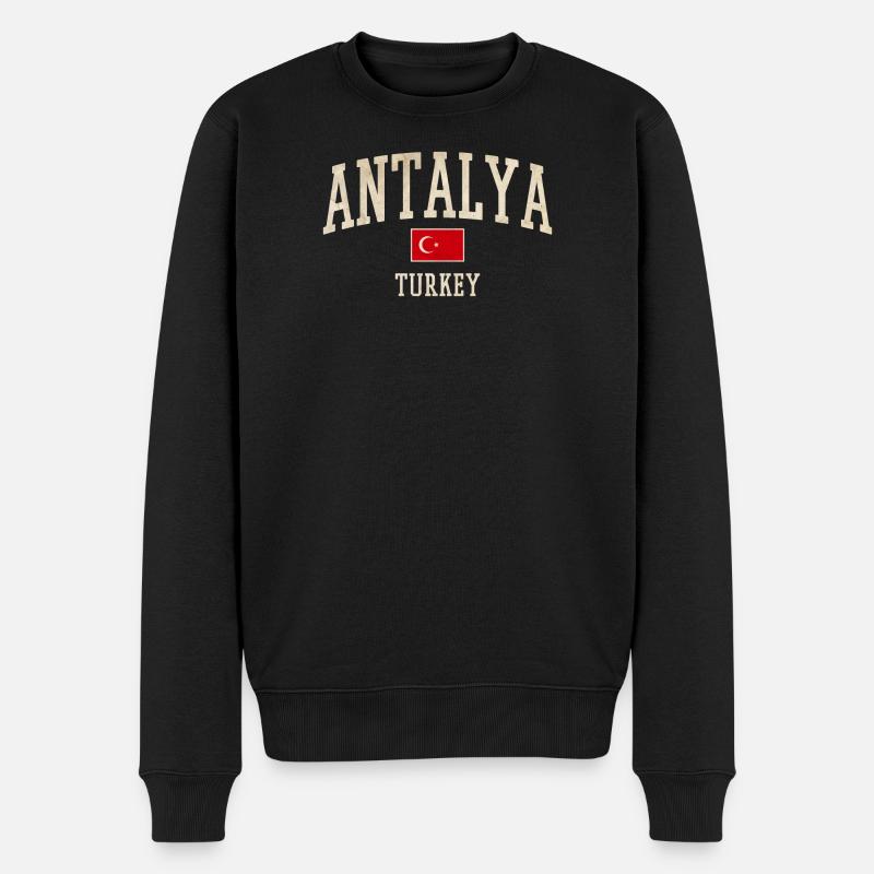 Antalya Türkei Vintage Flag Design - Männer Premium Bio Pullover - Schwarz