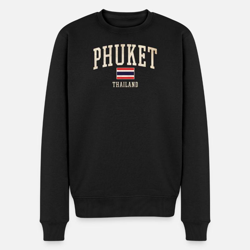 Logo vintage de Phuket Thaïlande - Pull Premium bio Homme - noir