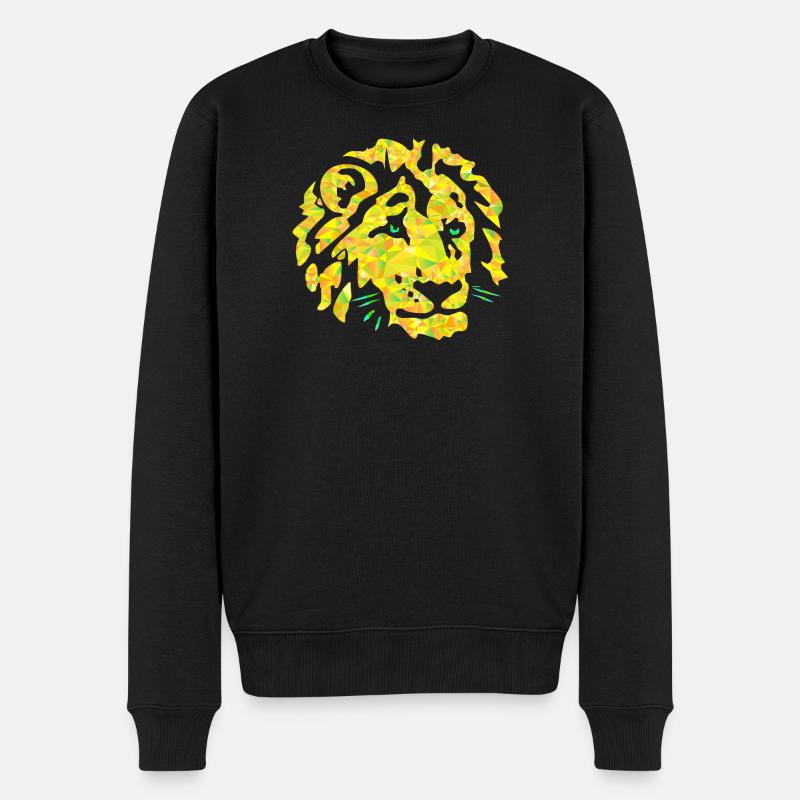 Tête de Lion Polygone - Pull Premium bio Homme - noir