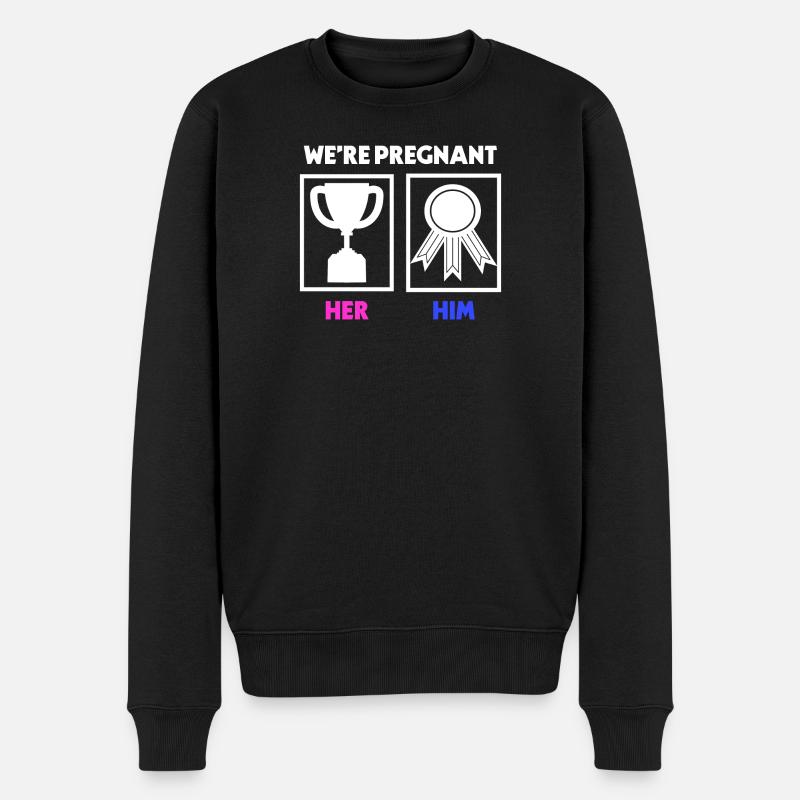 Elternteil Schwangerschaft Statement Schwanger - Männer Premium Bio Pullover - Schwarz