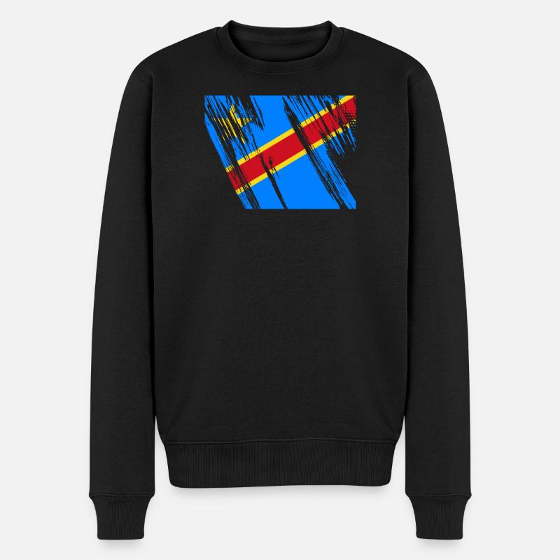 Kongo Flagge - Männer Premium Bio Pullover - Schwarz