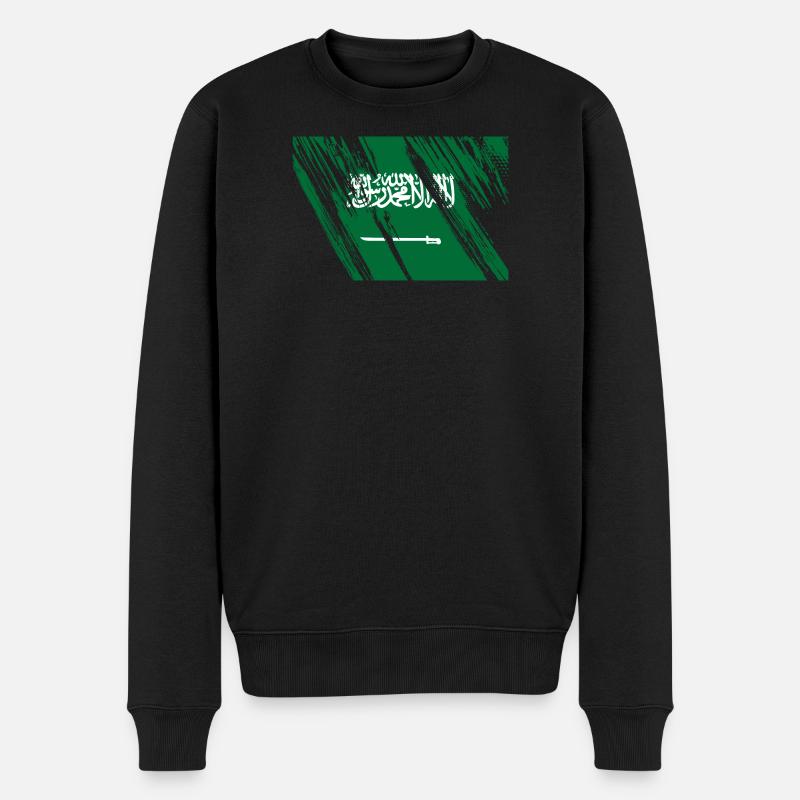 Saudi Arabien Flagge - Männer Premium Bio Pullover - Schwarz
