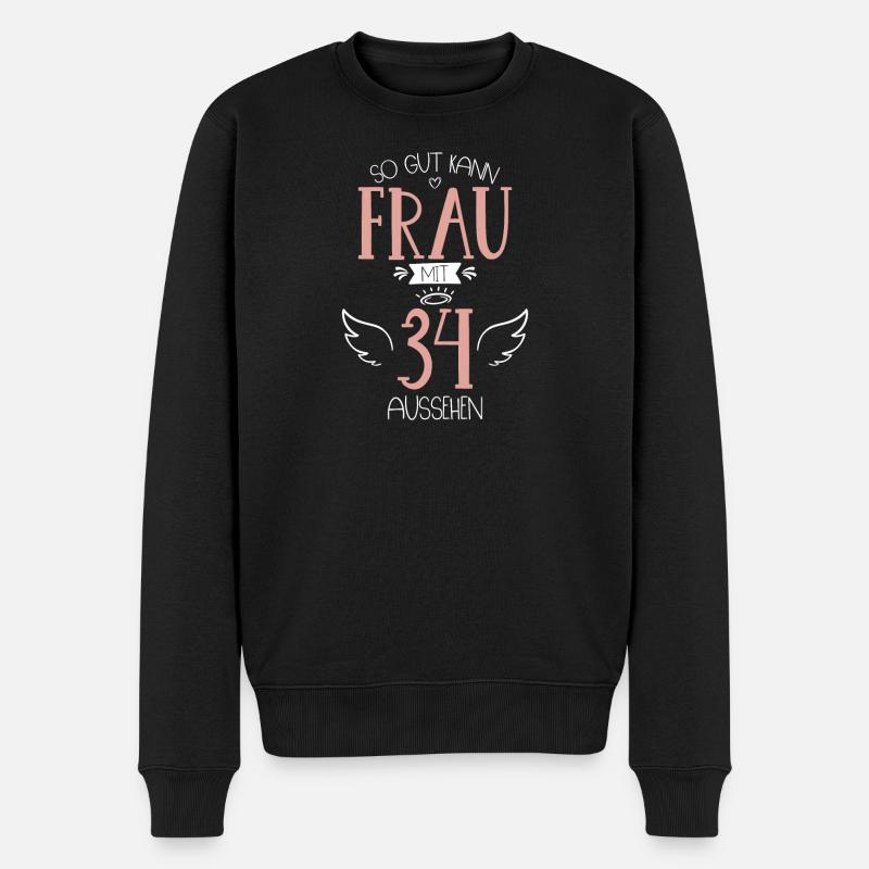34.Geburtstag Frau Mutter Freundin 34 Jahre - Männer Premium Bio Pullover - Schwarz