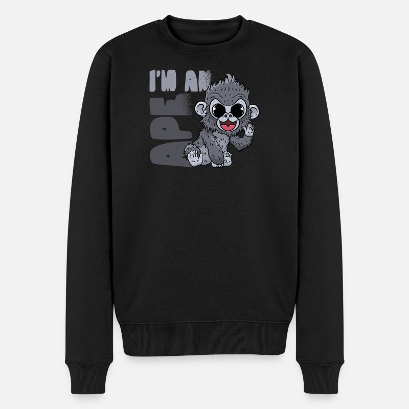 Gorille Singe - Pull Premium bio Homme - noir